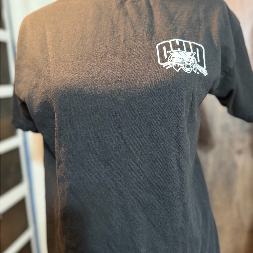Ohio University Bobcats Retro Mini Logo Black Collegiate Graphic T-Shirt